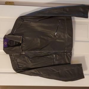 Faux leather Sz.18, Black Satin lining, Moto Jacket LB